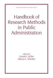 Cover of: Handbook of Research Methods in Public Administration (Public Administration and Public Policy, 71)