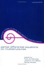 Cover of: Partial Differential Equations on Multistructures (Lecture Notes in Pure and Applied Mathematics) by Felix Ali Mehmeti, Serge Nicaise