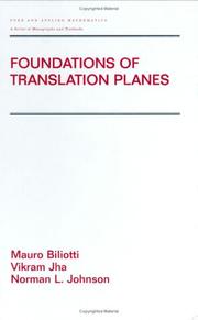 Cover of: Foundations of Translation Planes (Pure and Applied Mathematics) by Mauro Biliotti, Vikram Jha, Norman Johnson