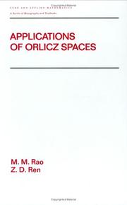 Cover of: Applications of Orlicz Spaces (Pure and Applied Mathematics)
