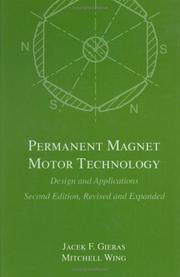 Cover of: Permanent magnet motor technology | Jacek F. Gieras