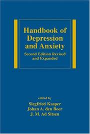 Cover of: Handbook of Depression and Anxiety: A Biological Approach, Second Edition, (Medical Psychiatry, 21)