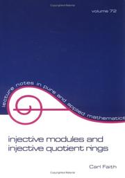 Cover of: Injective modules and injective quotient rings