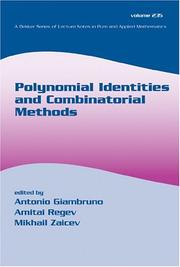 Polynomial identities and combinatorial methods by A. Giambruno