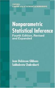 Cover of: Nonparametric statistical inference by Jean Dickinson Gibbons