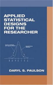 Cover of: Applied statistical designs for the researcher
