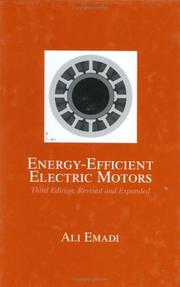 Cover of: Energy-Efficient Electric Motors by Ali Emadi