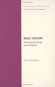 Cover of: Ring theory by K. R. Goodearl
