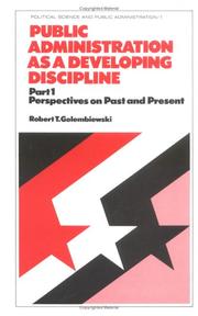 Cover of: Public administration as a developing discipline