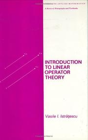 Cover of: Introduction to linear operator theory