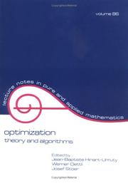 Cover of: Optimization: theory and algorithms