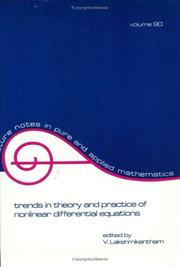 Cover of: Trends in theory and practice of nonlinear differential equations