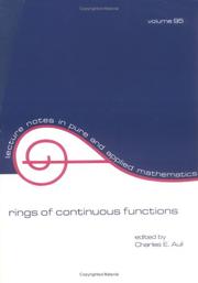 Cover of: Rings of continuous functions | 