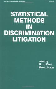 Cover of: Statistical methods in discrimination litigation by edited by D.H. Kaye, Mikel Aickin.