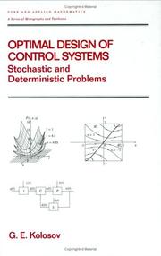 Optimal design of control systems by G. E. Kolosov