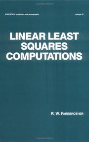 Cover of: Linear least squares computations
