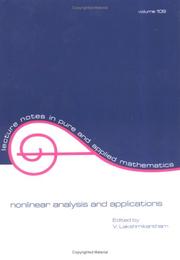 Cover of: Nonlinear analysis and applications