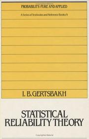 Statistical reliability theory by I. B. Gert͡sbakh