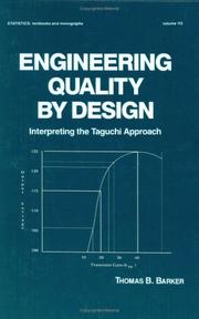 Cover of: Engineering quality by design by Barker, Thomas B.