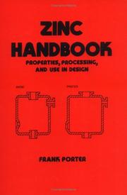 Cover of: Zinc handbook by Frank Porter