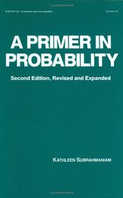 Cover of: A primer in probability by K. Kocherlakota