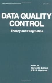 Cover of: Data quality control: theory and pragmatics