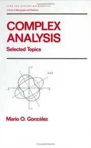 Cover of: Complex analysis: selected topics