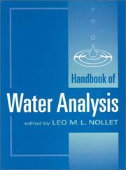 Cover of: Handbook of Water Analysis (Food Science and Technology) by Leo M.L. Nollet