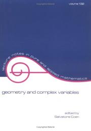 Cover of: Geometry and complex variables: proceedings of an international meeting on the occasion of the IX centennial of the University of Bologna