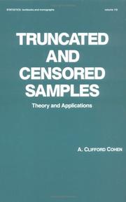 Cover of: Truncated and censored samples | A. Clifford Cohen