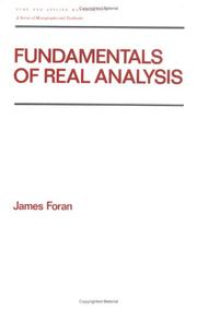 Cover of: Fundamentals of real analysis by James Foran