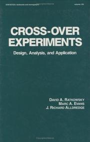 Cover of: Cross-over experiments: design, analysis, and application