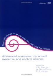 Cover of: Differential Equations: Dynamical Systems, and Control Science: Lecture Notes in Pure and Applied Mathematics Series/152 (Lecture Notes in Pure and Applied Mathematics)