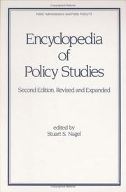 Cover of: Encyclopedia of policy studies by edited by Stuart S. Nagel.