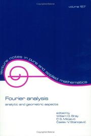 Cover of: Fourier analysis by edited by William O. Bray, P.S. Milojević, Časlav V. Stanojević.