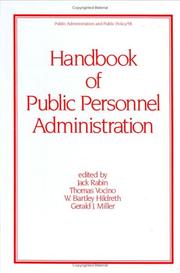 Cover of: Handbook of public personnel administration