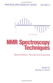 Front cover of NMR spectroscopy techniques by Unknown