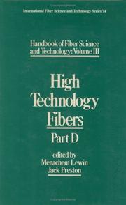 Cover of: Handbook of Fiber Science and Technology-Vol 3 Part D (International Fiber Science and Technology Series , Vol 3, No 14, Part D) | Lewin