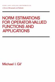 Cover of: Norm estimations for operator-valued functions and applications