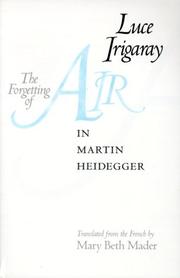 Cover of: The Forgetting of Air in Martin Heidegger (Constructs Series)
