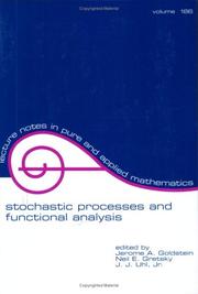 Cover of: Stochastic processes and functional analysis by edited by Jerome A. Goldstein, Neil E. Gretsky, J.J. Uhl, Jr.