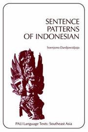 Cover of: Sentence Patterns of Indonesian (Pali Language Texts : Southeast Asia)