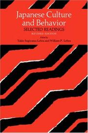 Cover of: Japanese culture and behavior by edited by Takie Sugiyama Lebra and William P. Lebra.