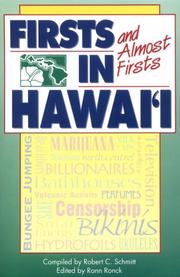 Cover of: Firsts and almost firsts in Hawai'i by Robert C. Schmitt
