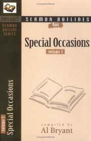 Cover of: Sermon Outlines on Special Occasions, vol. 1 (Bryant Sermon Outline Series)