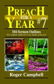 Cover of: Preach for a Year #7: 104 Sermon Outlines (Preach for a Year Series)