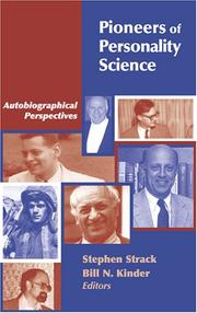 Cover of: Pioneers of personality science: autobiographical perspectives
