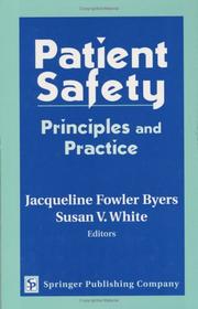 Cover of: Patient Safety: Principles and Practice