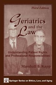 Cover of: Geriatrics and the Law