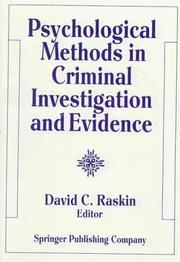 Cover of: Psychological methods in criminal investigation and evidence by David C. Raskin, editor.